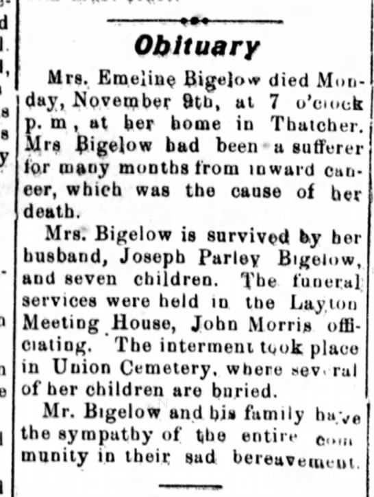 Emeline Obit