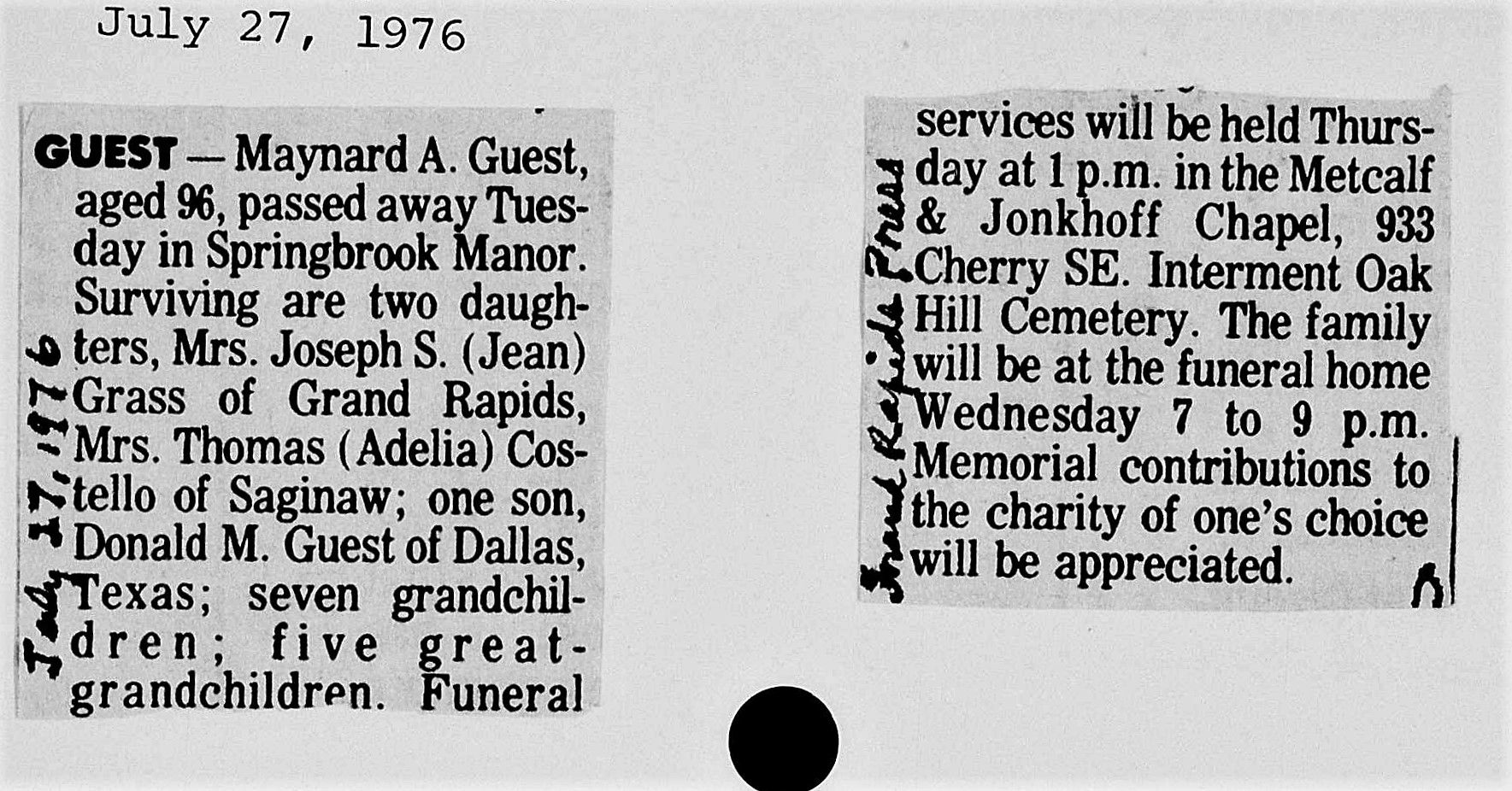 maynard obit